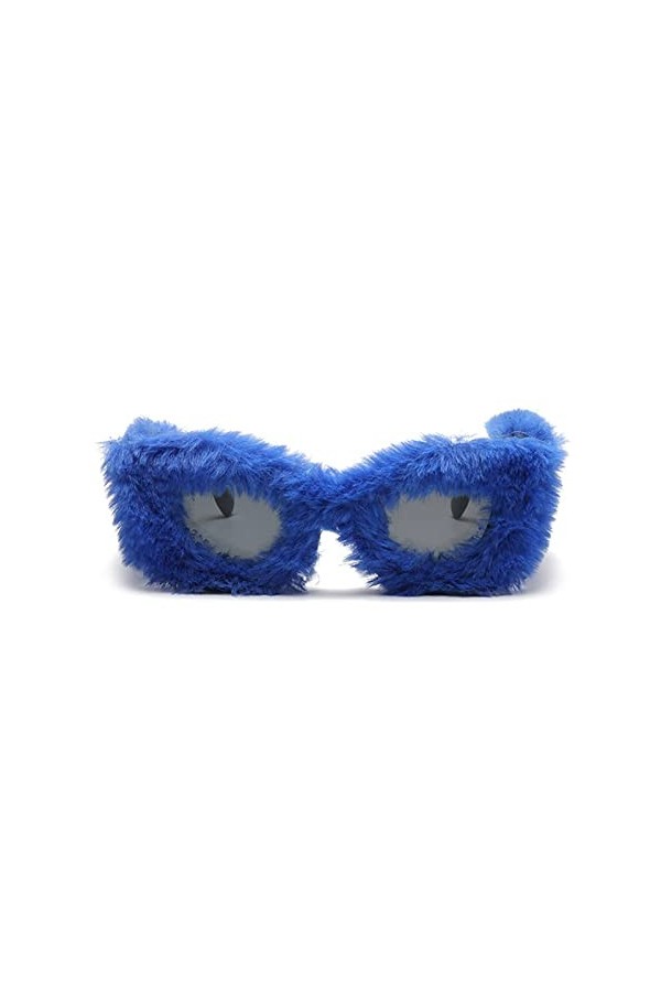 Lunettes de soleil en peluche œil de chat pour femme - Style punk - En velours doux - Fait à la main - Pour Halloween, fête d