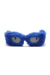 Lunettes de soleil en peluche œil de chat pour femme - Style punk - En velours doux - Fait à la main - Pour Halloween, fête d
