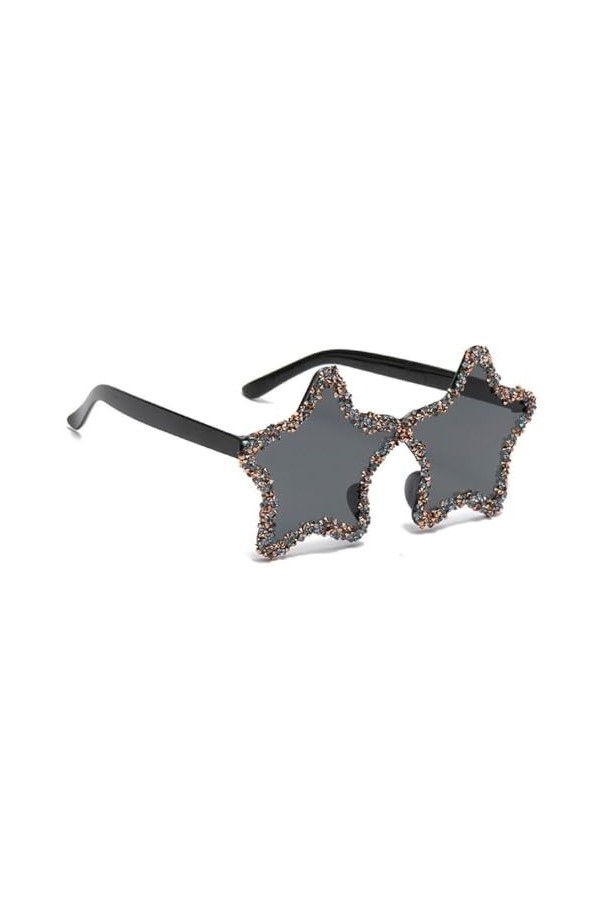 oueyfer Lunettes de soleil vintage amusantes pour fête des années 70 avec strass pour Halloween Noël Lunettes de soleil pour 