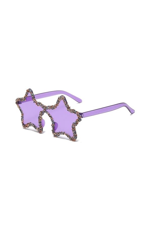 oueyfer Lunettes de soleil vintage amusantes pour fête des années 70 avec strass pour Halloween Noël Lunettes de soleil pour 