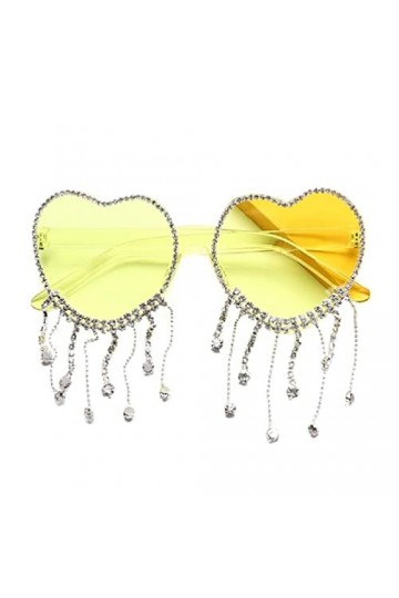 Apooke Lunettes de soleil en forme de cœur avec pompon, lunettes de soleil en forme de cœur, lunettes de soleil de plage Y2K 