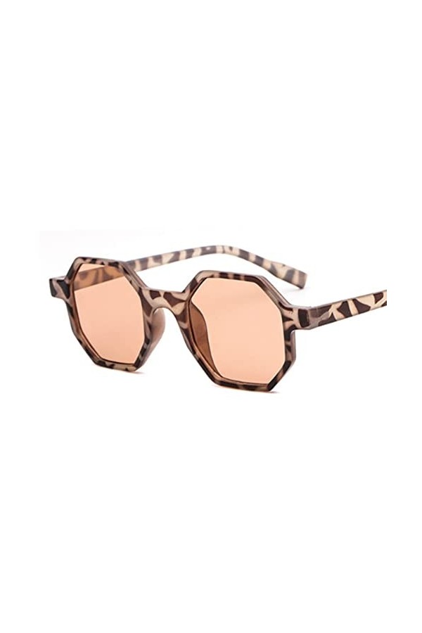 HWRHWR Lunettes de Soleil Vintage Femme Monture carrée Lunettes de Soleil Femme octogone Miroir
