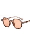 HWRHWR Lunettes de Soleil Vintage Femme Monture carrée Lunettes de Soleil Femme octogone Miroir
