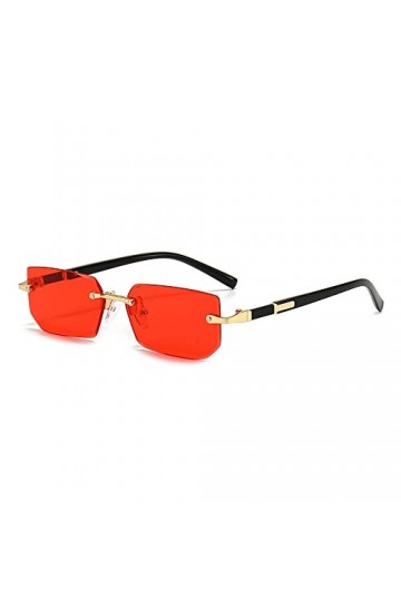 2023 Lunettes De Soleil sans Monture Rectangle Mode Populaire Femme Homme Nuances Petit Carré Lunettes De Soleil pour Femme é