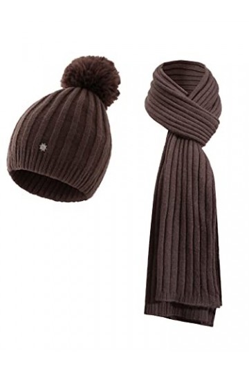 SERENYOU Bonnet dhiver pour femme - Bonnet tricoté épais - Doux et chaud, Coffee 3., taille unique