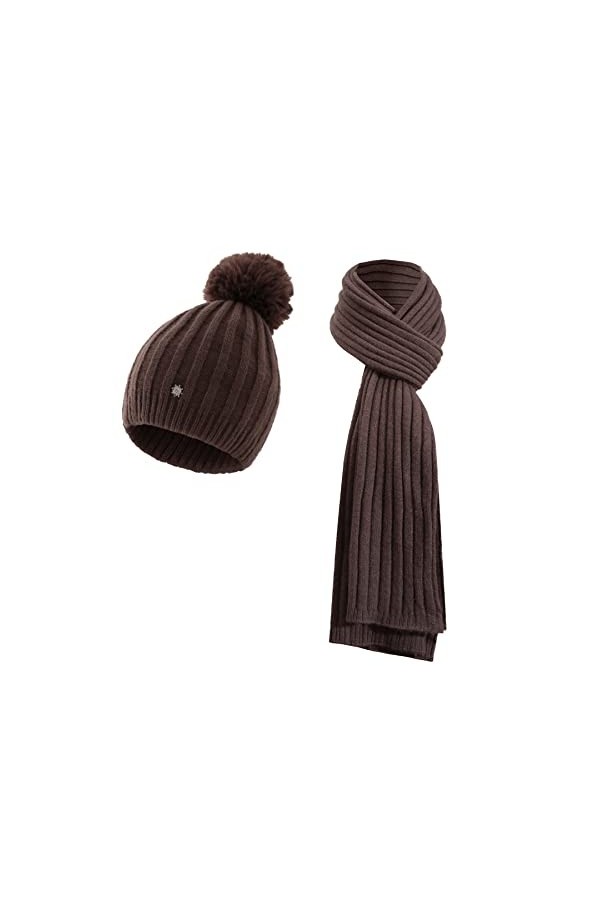 SERENYOU Bonnet dhiver pour femme - Bonnet tricoté épais - Doux et chaud, Coffee 3., taille unique