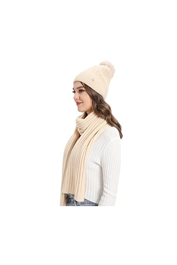 SERENYOU Bonnet dhiver pour femme - Bonnet tricoté épais - Doux et chaud, Coffee 3., taille unique