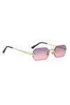 Lunettes de soleil vintage sans monture pour homme et femme Lunettes de soleil rétro à la mode avec monture en métal Protecti