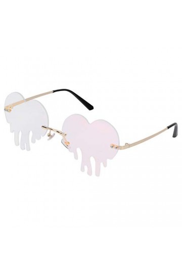 Valliclud Lunettes de soleil pour femme qui se dépose des lunettes de soleil sans monture en forme de cœur, verres colorés, 1
