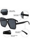 FOURCHEN Lunettes de soleil carrées surdimensionnées pour femme - -
