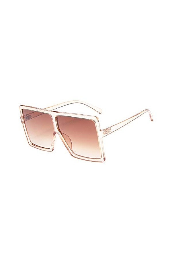 FOURCHEN Lunettes de soleil carrées surdimensionnées pour femme - Or -