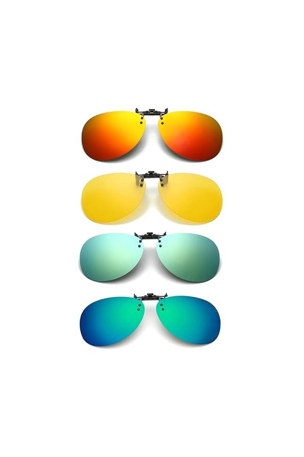 Lunettes de soleil polarisées à clipser, lunettes de soleil UV400 Clip de verres polarisés, style de fonction rabattable de j