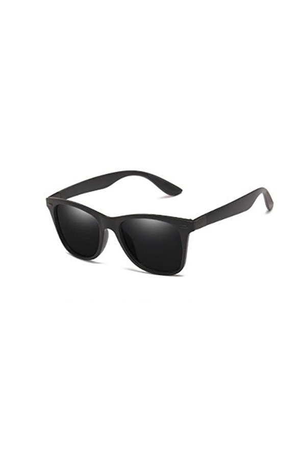 Lunettes de soleil polarisées rétro pour homme et femme, pour la conduite, la pêche, le sport, Noir / Noir,