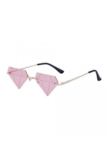 WUURAA Lunettes De Soleil En Forme De Triangle Femmes Lunettes De Soleil Sans Monture Lunettes De Soleil Sans Cadre Rave Part