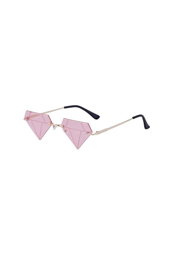 WUURAA Lunettes De Soleil En Forme De Triangle Femmes Lunettes De Soleil Sans Monture Lunettes De Soleil Sans Cadre Rave Part