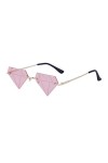 WUURAA Lunettes De Soleil En Forme De Triangle Femmes Lunettes De Soleil Sans Monture Lunettes De Soleil Sans Cadre Rave Part
