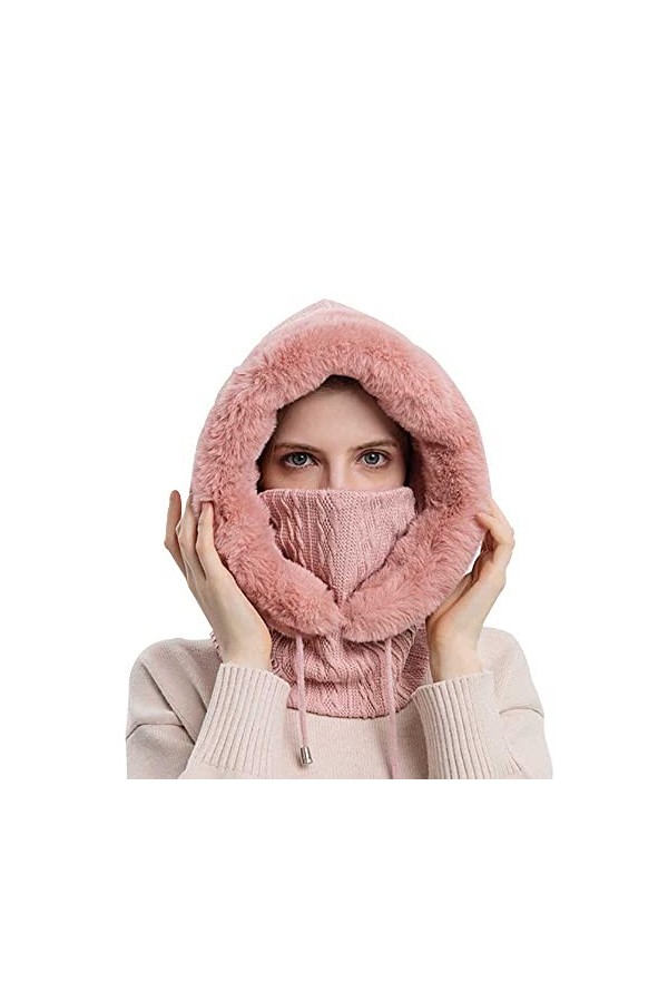 YUDATPG Cagoule intégrale pour femme,Cache-cou épais en tricot,Coupe-vent,Pour le cyclisme, le paintball, lhiver, le snowboa