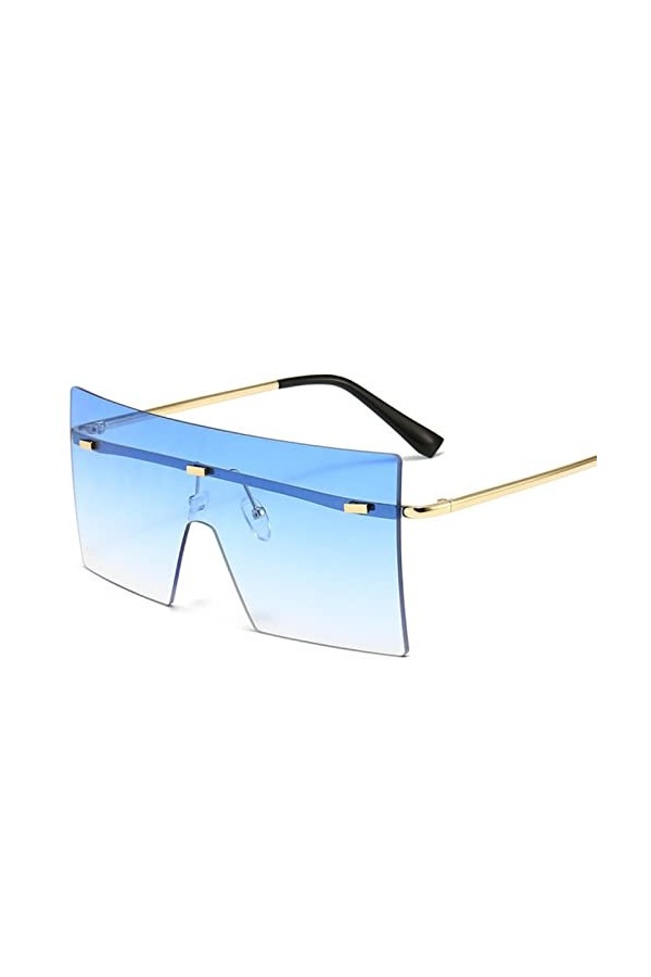 SARGE Mode Lunettes de Soleil carrées Femmes Luxe Surdimensionné Rimless Lunettes de Soleil Ombres Femme Créateur de Marque d