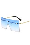SARGE Mode Lunettes de Soleil carrées Femmes Luxe Surdimensionné Rimless Lunettes de Soleil Ombres Femme Créateur de Marque d