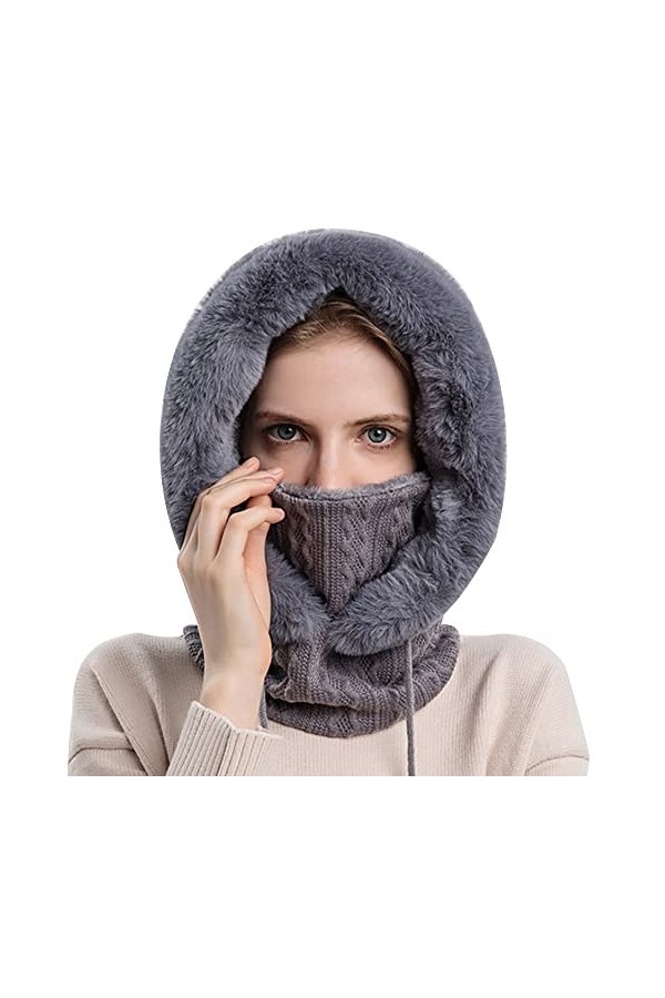 YUDATPG Cagoule intégrale pour femme,Cache-cou épais en tricot,Coupe-vent,Pour le cyclisme, le paintball, lhiver, le snowboa