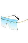 SARGE Mode Lunettes de Soleil carrées Femmes Luxe Surdimensionné Rimless Lunettes de Soleil Ombres Femme Créateur de Marque d