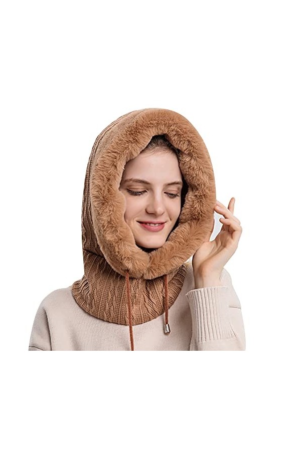 YUDATPG Cagoule intégrale pour femme,Cache-cou épais en tricot,Coupe-vent,Pour le cyclisme, le paintball, lhiver, le snowboa