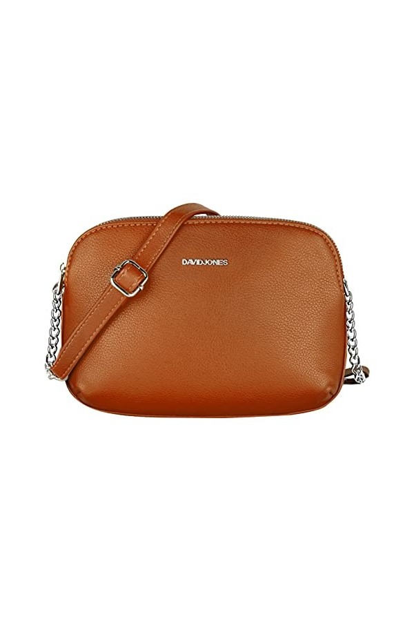 David Jones - Petit Sac Bandoulière Femme Multipoche Zip - Sac à Main Cuir PU Porté Epaule 3 Compartiments Zippées - Besace S