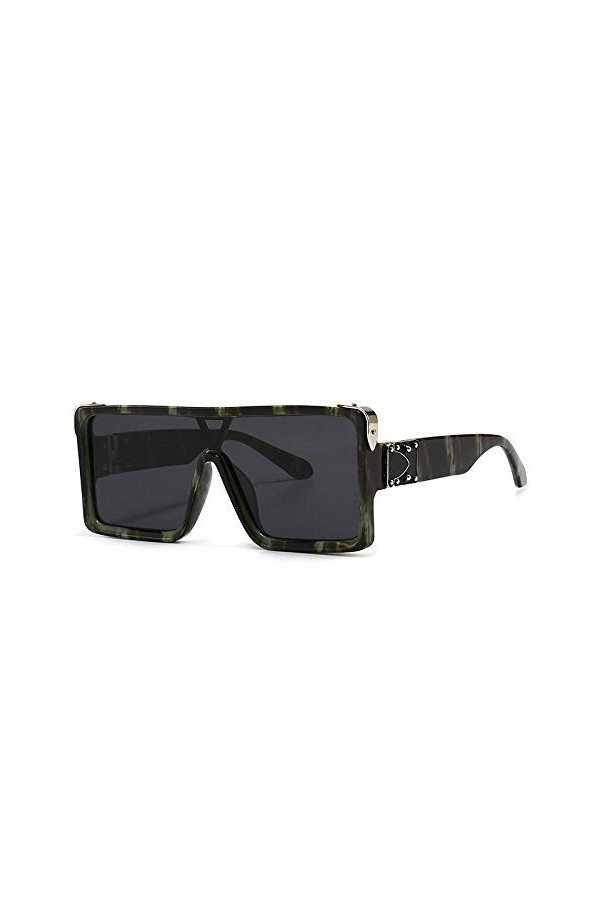 U/N Rétro Luxe Hommes Femmes Lunettes de Soleil surdimensionnées Lunettes carrées Lunettes de Mode Lunettes Vintage-5