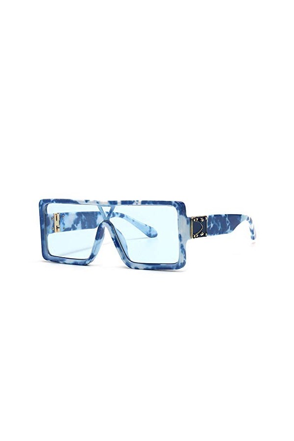 U/N Rétro Luxe Hommes Femmes Lunettes de Soleil surdimensionnées Lunettes carrées Lunettes de Mode Lunettes Vintage-5