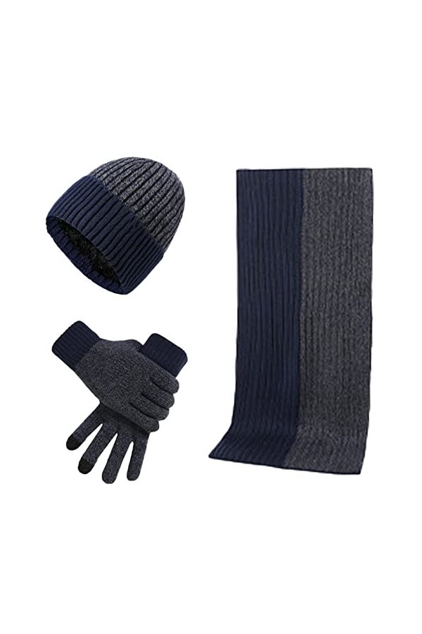 IHCEMIH Ensemble de chapeaux de gants, bleu, taille unique