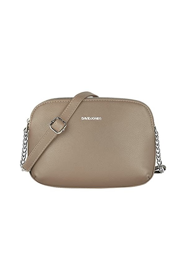 David Jones - Petit Sac Bandoulière Femme Multipoche Zip - Sac à Main Cuir PU Porté Epaule 3 Compartiments Zippées - Besace S