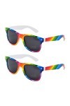 Fvomye Lunettes de soleil arc-en-ciel Gay Pride style LGBT pour festivals, fêtes, célébrations et usage quotidien, Arc-en-cie