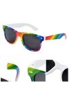 Fvomye Lunettes de soleil arc-en-ciel Gay Pride style LGBT pour festivals, fêtes, célébrations et usage quotidien, Arc-en-cie