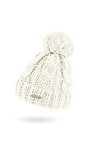 Neverless® Bonnet dhiver pour femme en grosse maille tricotée avec pompon, Blanc., taille unique