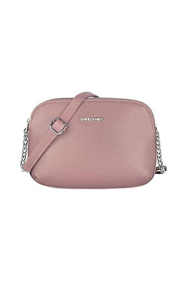 David Jones - Petit Sac Bandoulière Femme Multipoche Zip - Sac à Main Cuir PU Porté Epaule 3 Compartiments Zippées - Besace S