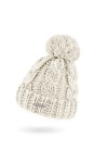 Neverless® Bonnet dhiver pour femme en grosse maille tricotée avec pompon, Blanc., taille unique