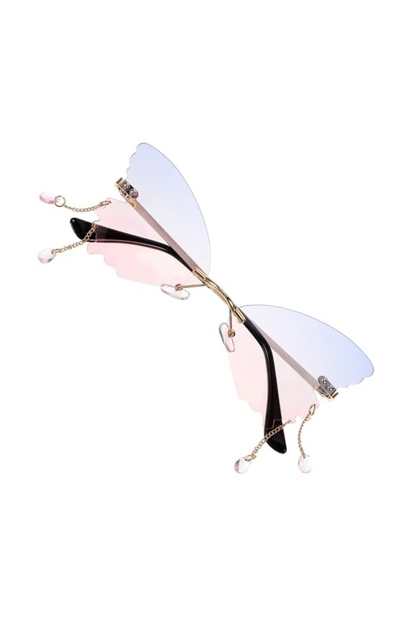 CHILDWEET 1 Paire Costume De Papillon Lunettes De Soleil Vintage Lunettes De Soleil Sans Monture Lunettes De Soleil Féeriques