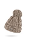 Neverless® Bonnet dhiver pour femme en grosse maille tricotée avec pompon, Blanc., taille unique