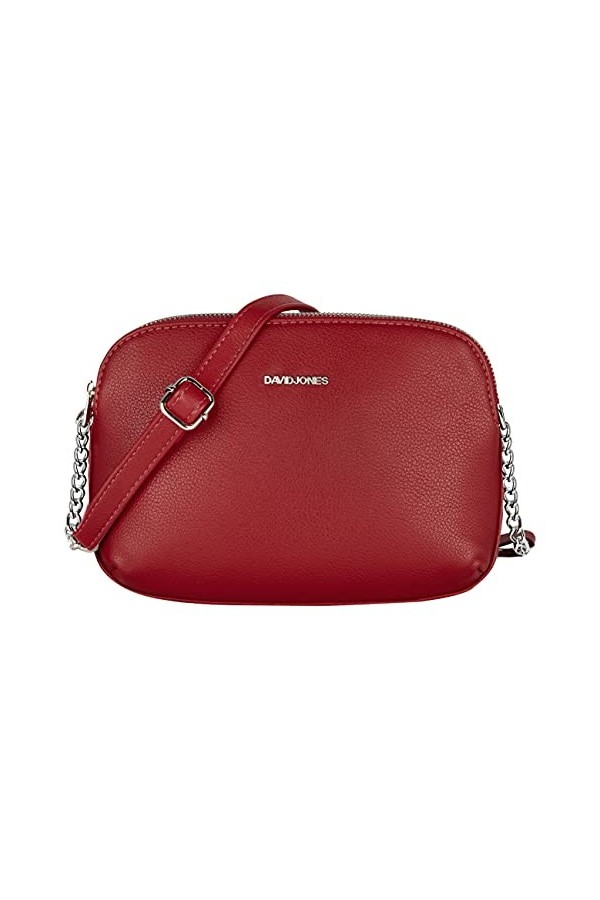 David Jones - Petit Sac Bandoulière Femme Multipoche Zip - Sac à Main Cuir PU Porté Epaule 3 Compartiments Zippées - Besace S