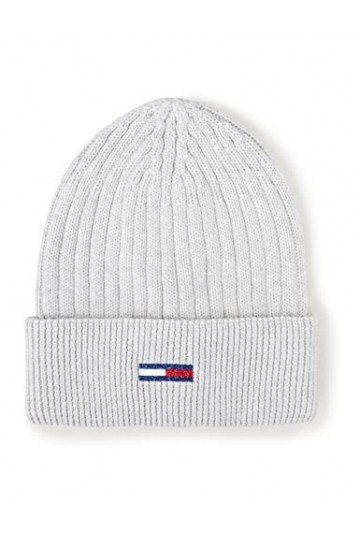 Tommy Jeans Bonnet Femme TJW Flag Beanie, Silver Grey Heather, Onesize