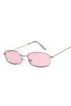 hdsrf Classique Vintage Rectangle Lunettes de Soleil Femmes rétro Nuances Bonbons Couleurs Miroir Lunettes de Soleil Femme ca