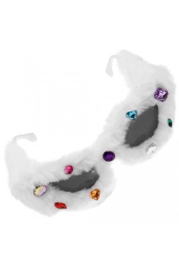 PACKOVE Lunettes De Soleil Œil De Chat Floues En Peluche Lunettes Punk En Velours Doux Lunettes De Soleil Faites À La Main Lu