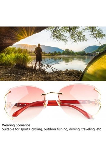 Alomejor Lunettes de Soleil Femmes dégradé de Couleur Empêcher Le Glissement à la Mode Dame Lunettes de Soleil avec Lentille 