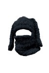 Mauqfra Cagoule exposée aux yeux - Bonnet tricoté avec oreilles de lapin - Bonnet dhiver chaud - Bonnet dhiver froid - Écha
