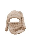 Mauqfra Cagoule exposée aux yeux - Bonnet tricoté avec oreilles de lapin - Bonnet dhiver chaud - Bonnet dhiver froid - Écha