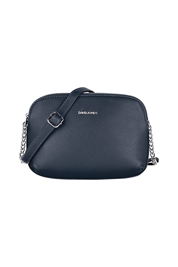 David Jones - Petit Sac Bandoulière Femme Multipoche Zip - Sac à Main Cuir PU Porté Epaule 3 Compartiments Zippées - Besace S