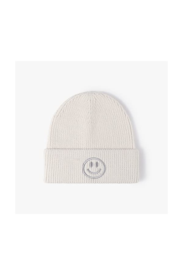 HIHELO Bonnets et bonnets pour femme - Automne et hiver - Motif smiley - Bonnet tricoté pour couple