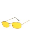 Métal Carré Lunettes de Soleil Femme Rétro Marque Voyage Petit Rectangle Lunettes de Soleil Homme Noir Jaune Rouge Miroir Vin