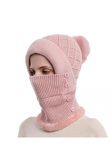 NAFING Chapeau dhiver pliable pour femme - Bonnet de course - Bonnet fonctionnel - Bonnet à pompon - Bonnet de travail - Dou