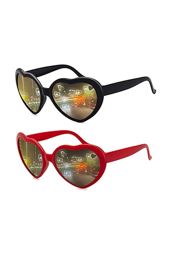 Nouveau Femmes Mode en Forme De Coeur Effets Lunettes Regarder Les Lumières Changer en Forme De Coeur La Nuit Lunettes De Dif